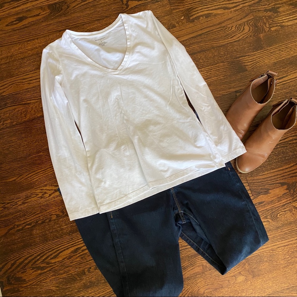 White v neck under shirt